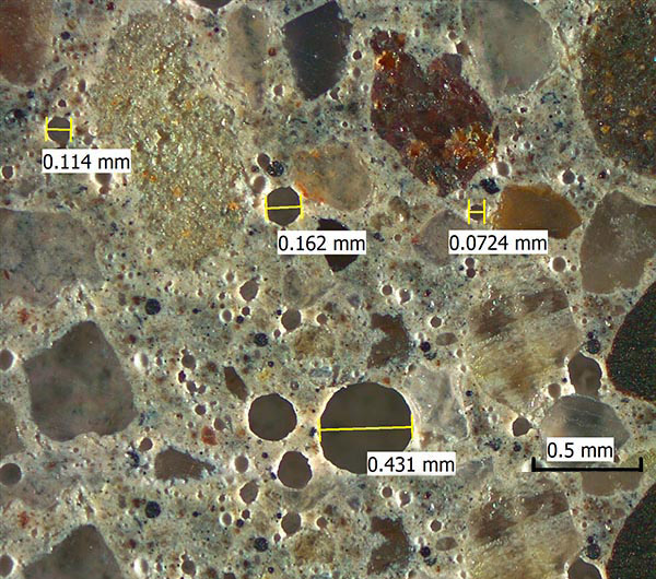 آزمایش و ارزیابی بتن به روش پتروگرافی 